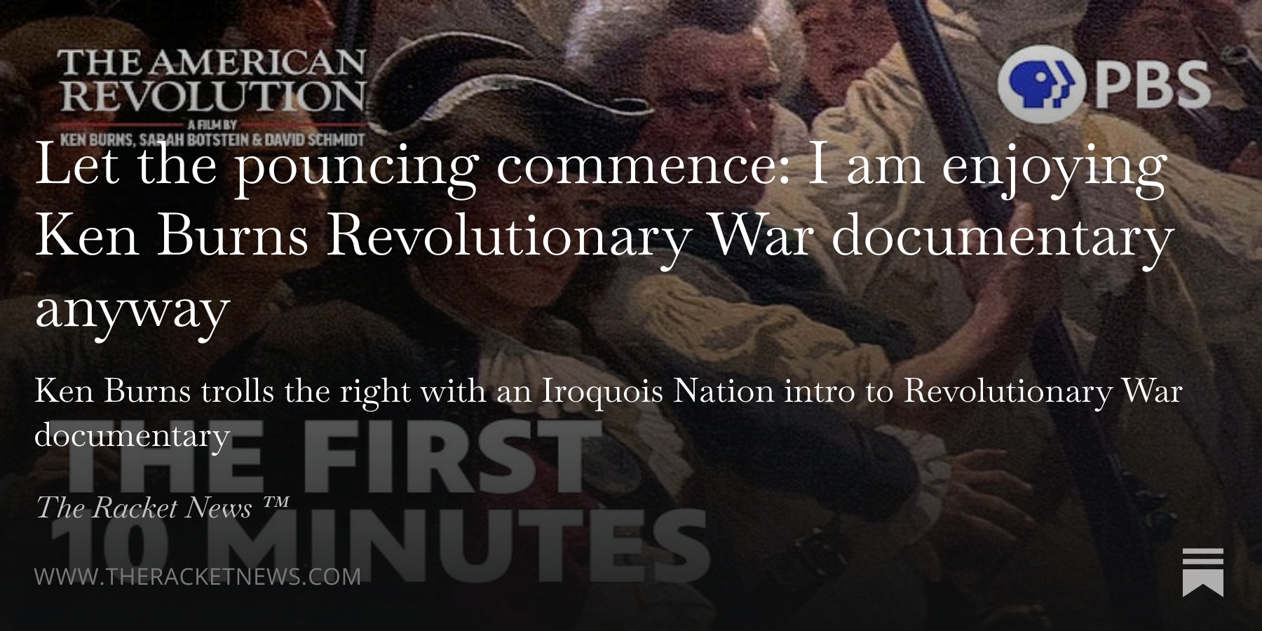 Let the pouncing commence I am enjoying Ken Burns Revolutionary